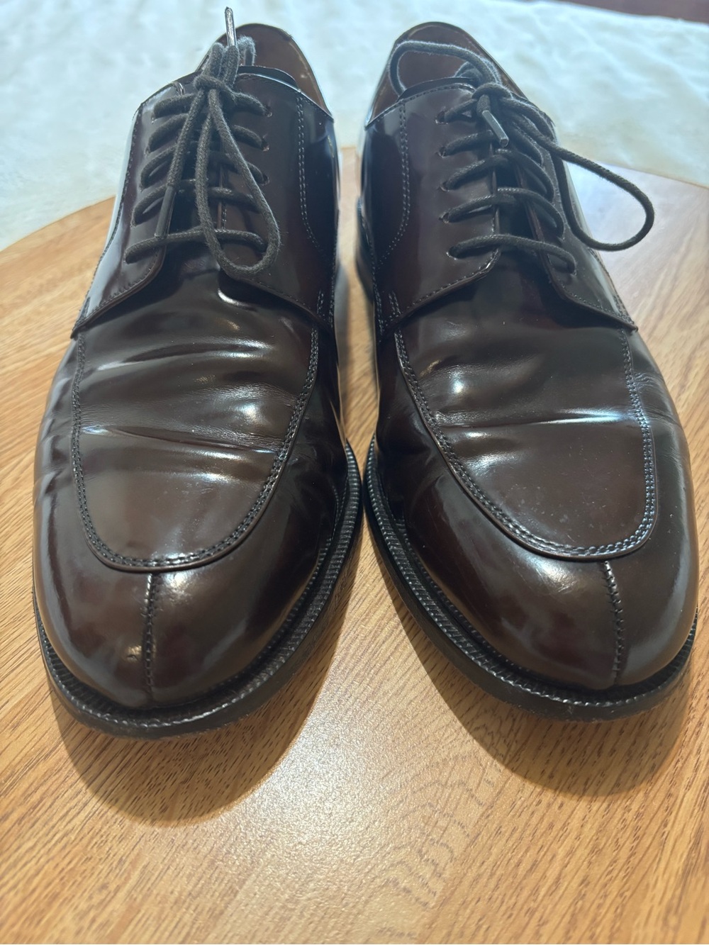 Cole Haan Dark Brown Leather Apron-Toe Oxfords